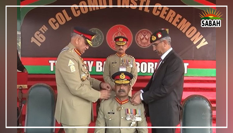 COAS formally installs Lieutenant General Sarfraz Ali, Commander Quetta Corps as Colonel Commandant of AK Regiment