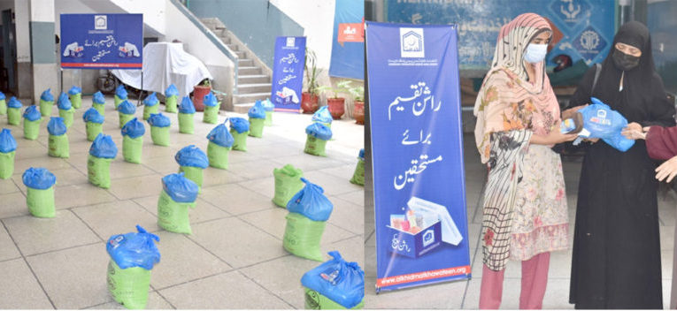 Ration distributed among 60 deserving families under Alkhidmat Foundation Women Wing Trust Lahore