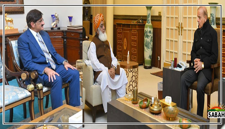 Maulana Fazl, Murad Ali Shah hold meetings separately with PM Shehbaz